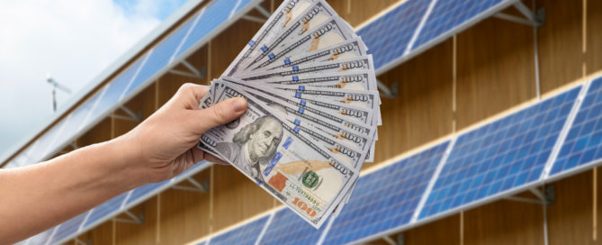 Money In Front Of Solar Panels